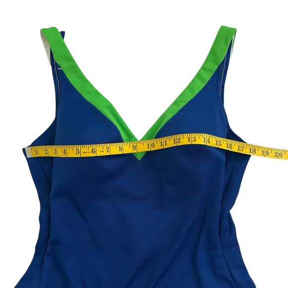 JC Penney Vintage 70s One Piece Swimsuit Blue/Green M/L - Picture 5 of 12